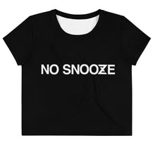 Load image into Gallery viewer, Women's Black No Snooze Crop Top Tee