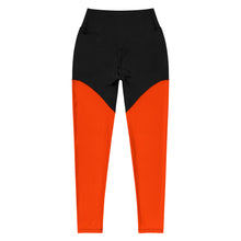 Load image into Gallery viewer, Women's Orange Red Icon Sport Leggings (Squat Proof)