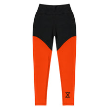 Load image into Gallery viewer, Women's Orange Red Icon Sport Leggings (Squat Proof)