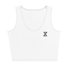 Load image into Gallery viewer, Women&#39;s White Icon Crop Athletic Top
