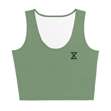 Load image into Gallery viewer, Women&#39;s Amulet Green Icon Crop Athletic Top
