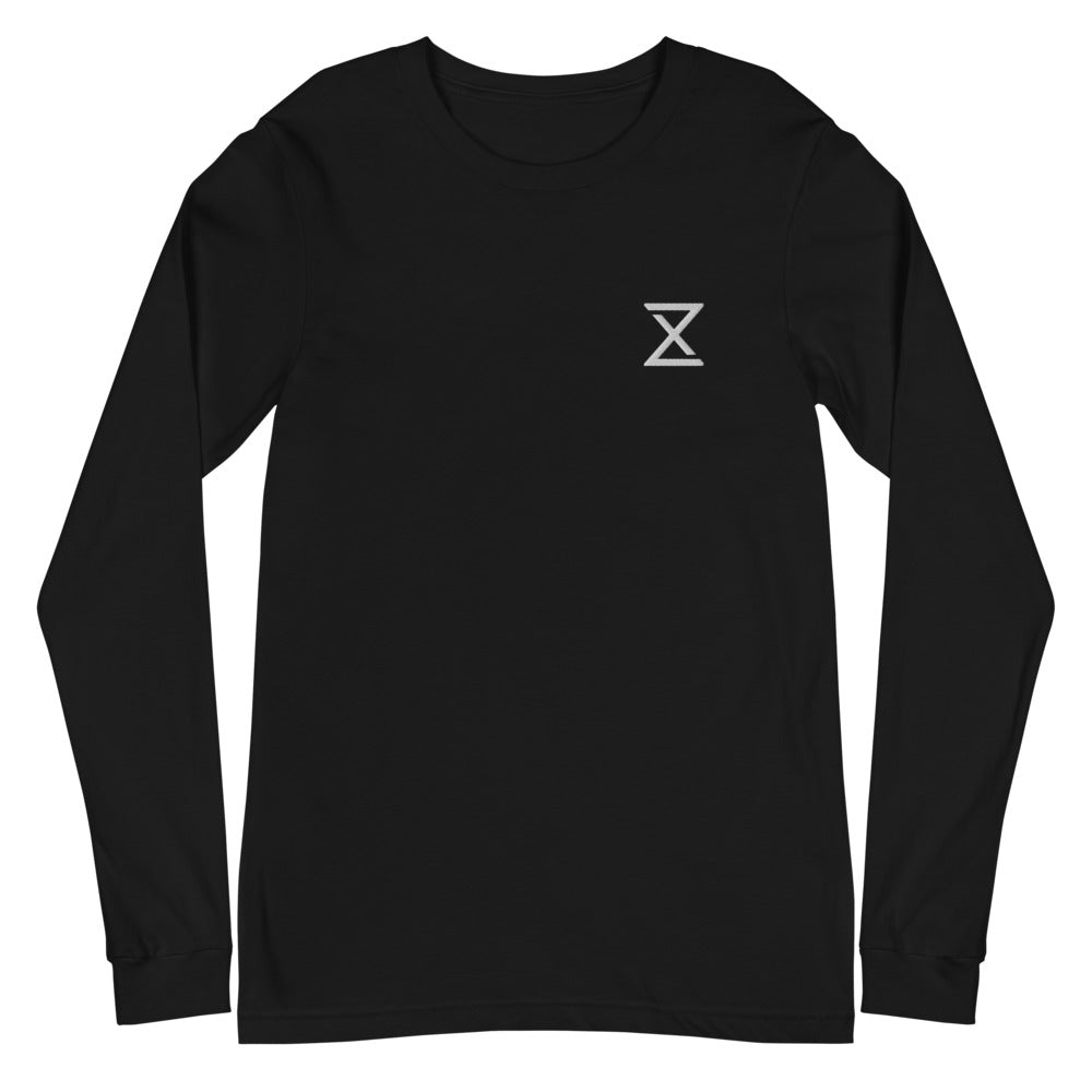 Icon Unisex Long Sleeve Tee (White Logo) – No Snooze
