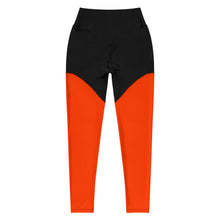 Load image into Gallery viewer, Women&#39;s Orange Red Icon Sport Leggings (Squat Proof)
