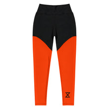 Load image into Gallery viewer, Women&#39;s Orange Red Icon Sport Leggings (Squat Proof)
